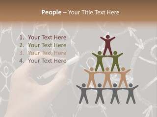 A Person Writing On A Blackboard With A Marker PowerPoint Template
