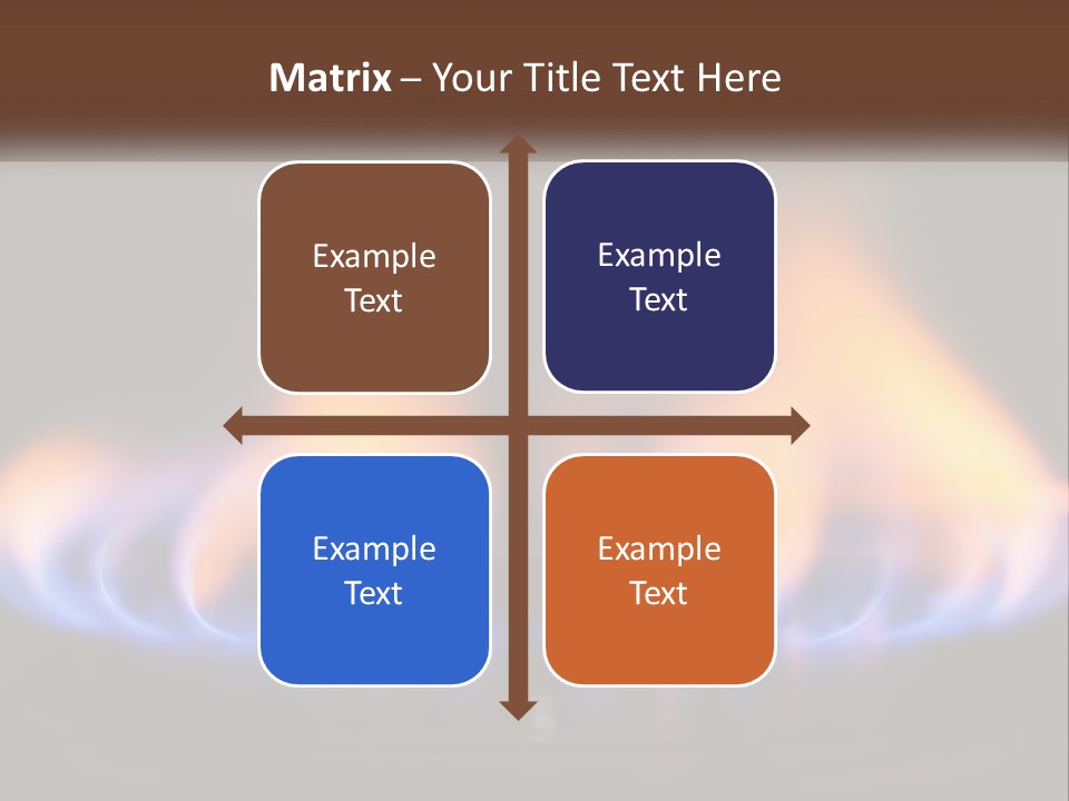 A Blue And Yellow Flame On A Black Surface PowerPoint Template