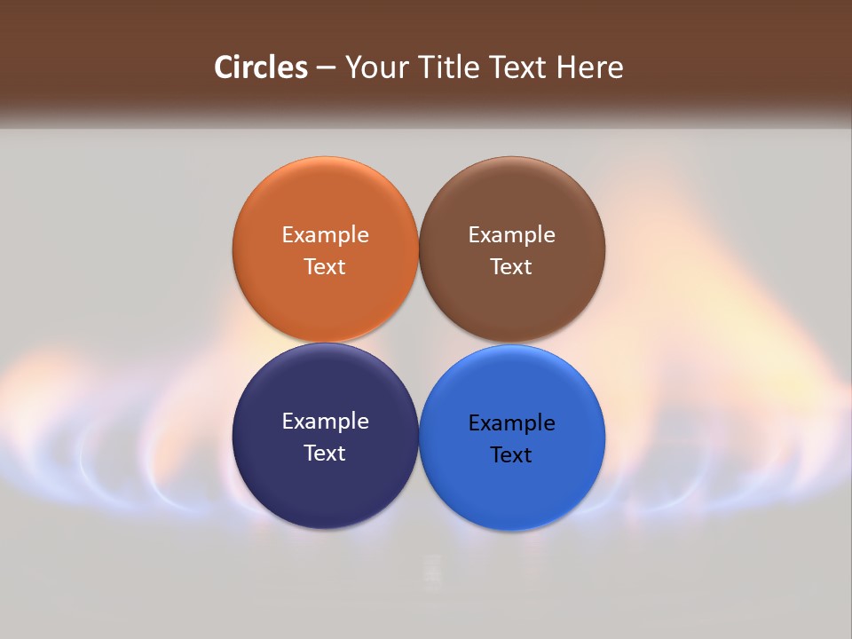 A Blue And Yellow Flame On A Black Surface PowerPoint Template