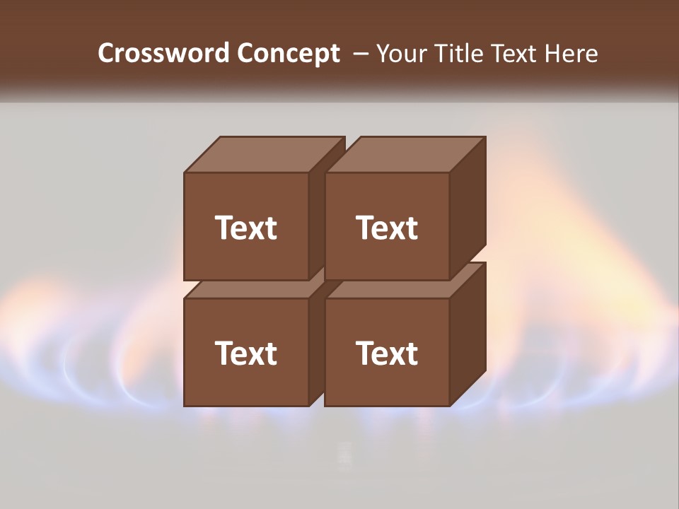 A Blue And Yellow Flame On A Black Surface PowerPoint Template