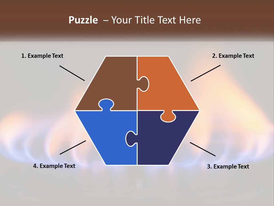 A Blue And Yellow Flame On A Black Surface PowerPoint Template