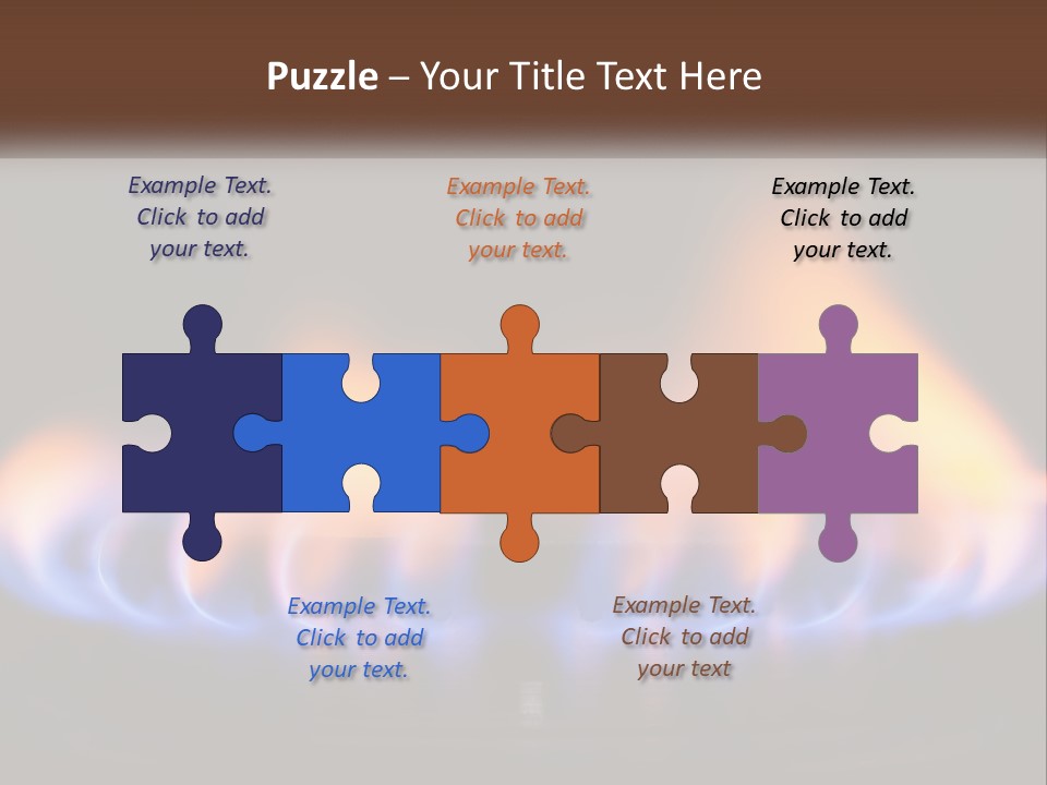 A Blue And Yellow Flame On A Black Surface PowerPoint Template