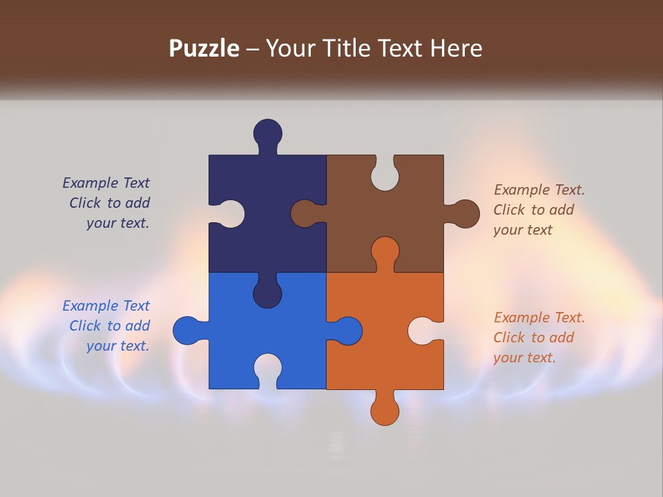 A Blue And Yellow Flame On A Black Surface PowerPoint Template