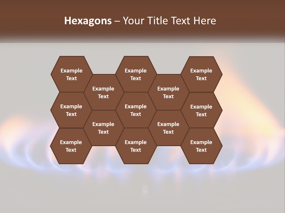 A Blue And Yellow Flame On A Black Surface PowerPoint Template