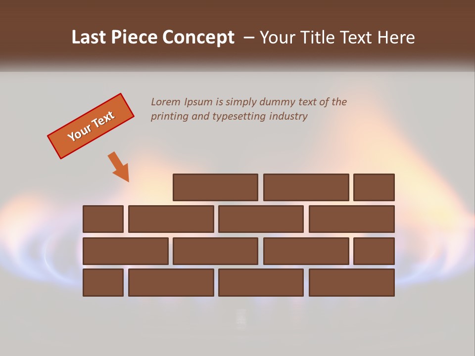 A Blue And Yellow Flame On A Black Surface PowerPoint Template