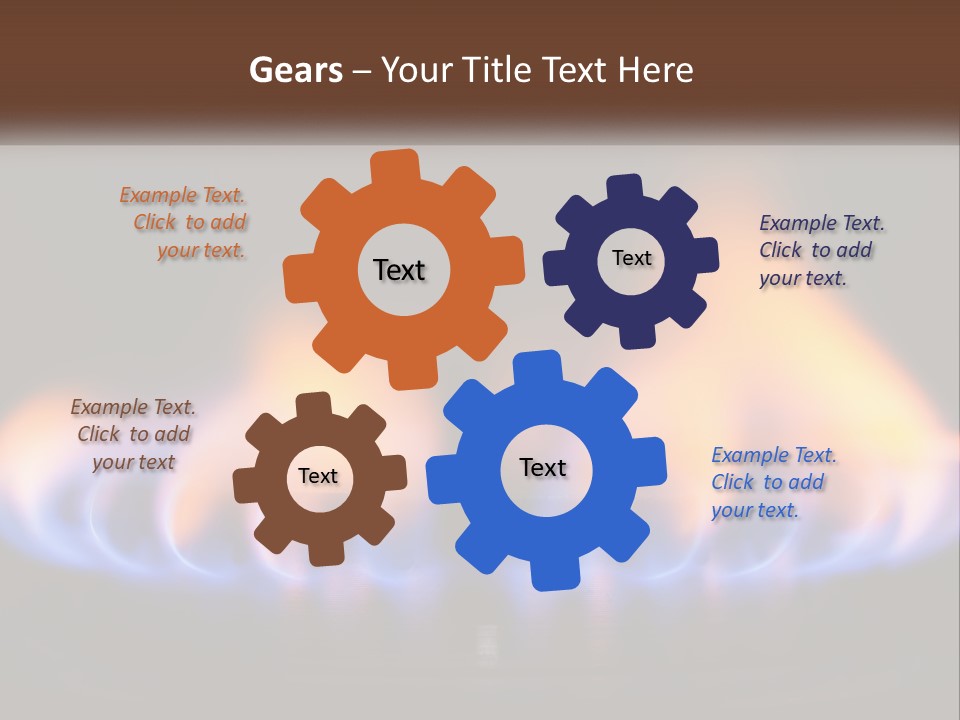 A Blue And Yellow Flame On A Black Surface PowerPoint Template