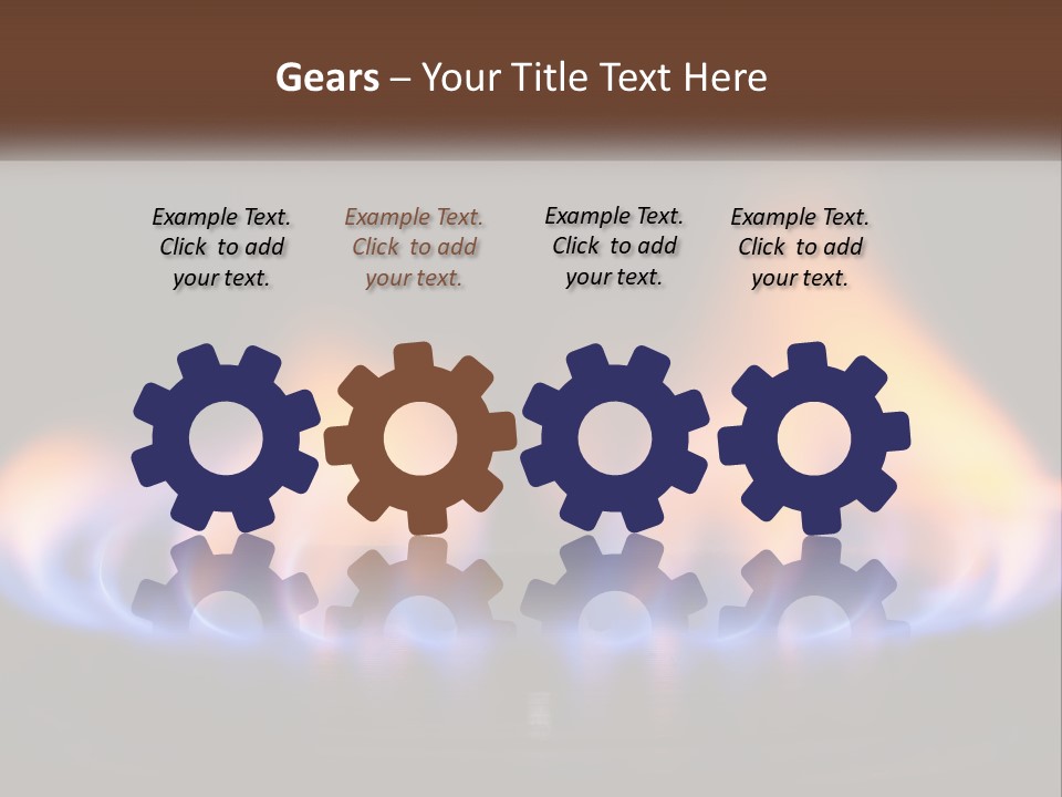 A Blue And Yellow Flame On A Black Surface PowerPoint Template