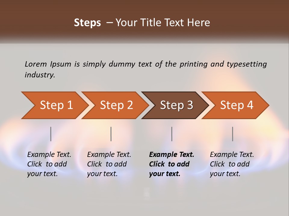 A Blue And Yellow Flame On A Black Surface PowerPoint Template