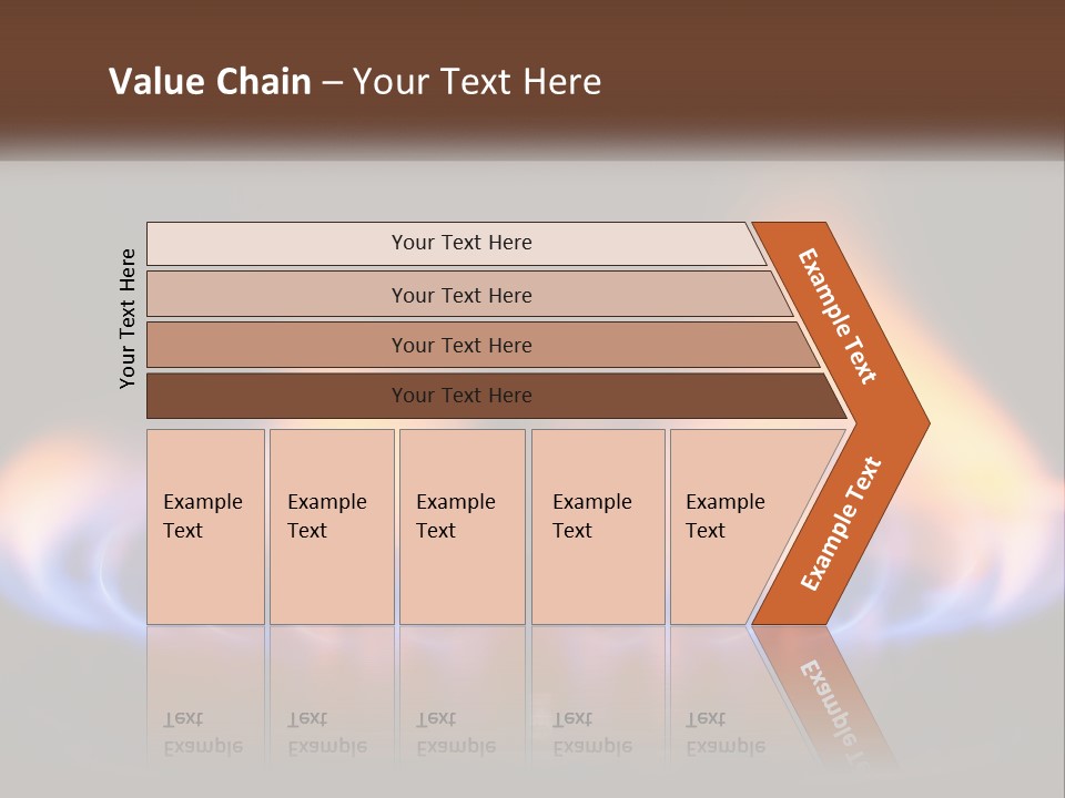 A Blue And Yellow Flame On A Black Surface PowerPoint Template