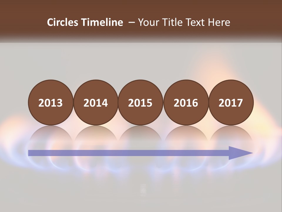 A Blue And Yellow Flame On A Black Surface PowerPoint Template