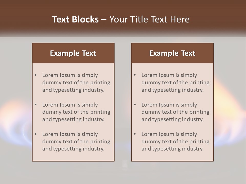 A Blue And Yellow Flame On A Black Surface PowerPoint Template