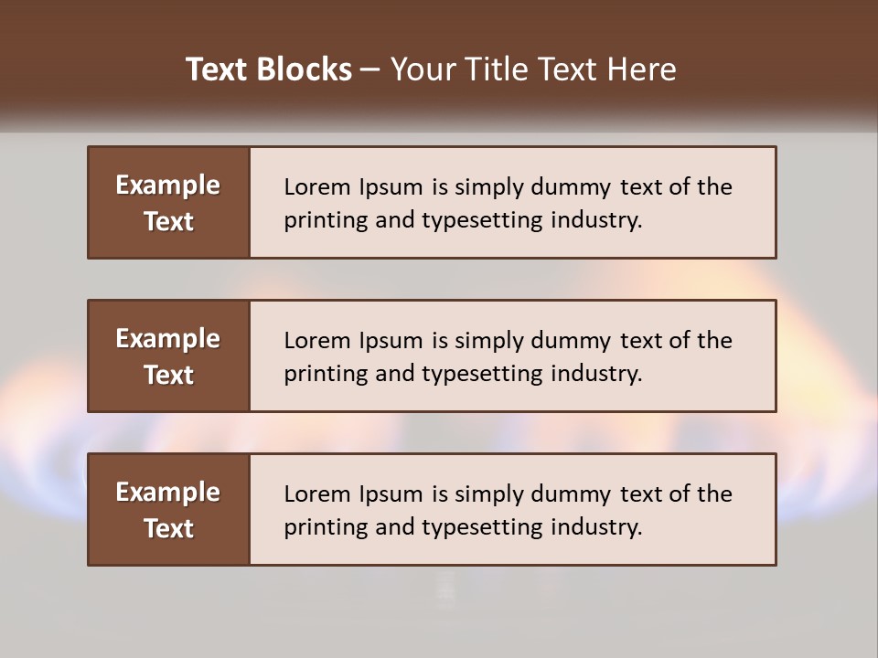 A Blue And Yellow Flame On A Black Surface PowerPoint Template