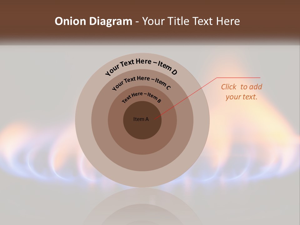 A Blue And Yellow Flame On A Black Surface PowerPoint Template