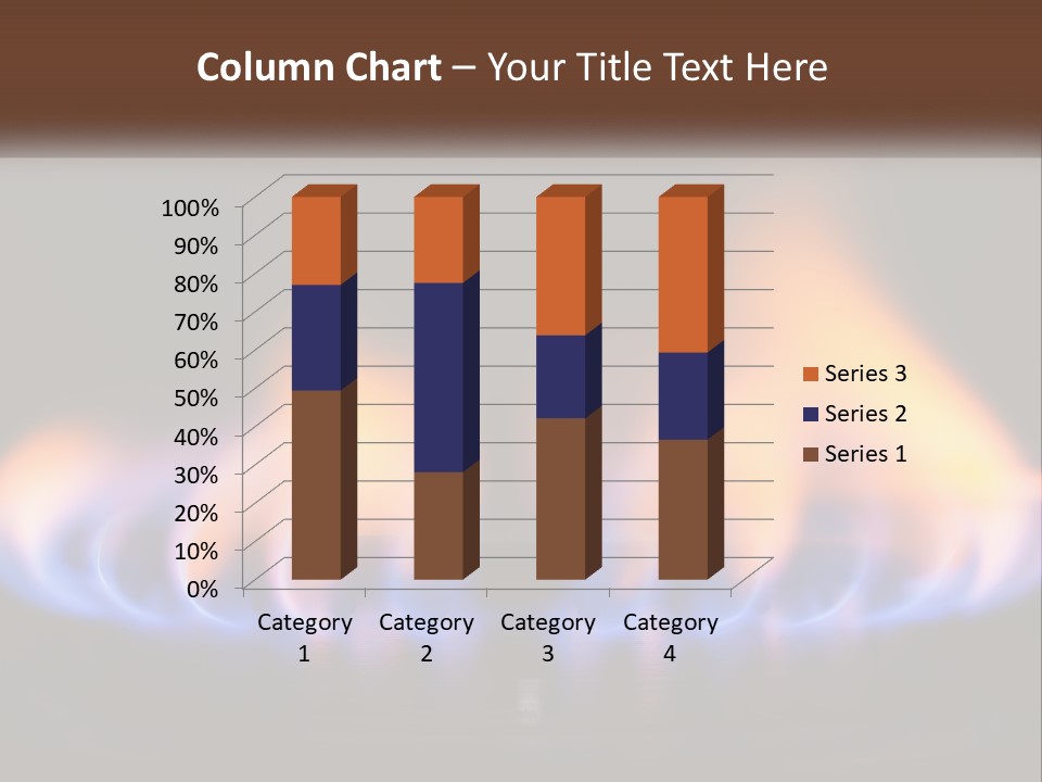 A Blue And Yellow Flame On A Black Surface PowerPoint Template