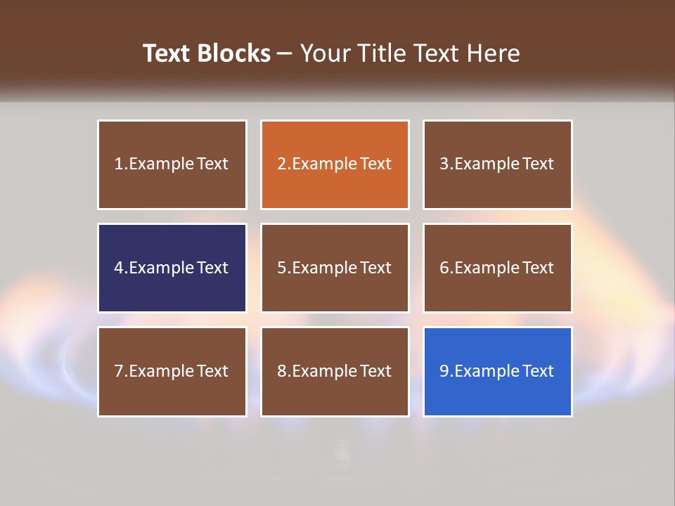 A Blue And Yellow Flame On A Black Surface PowerPoint Template