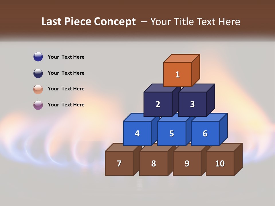 A Blue And Yellow Flame On A Black Surface PowerPoint Template