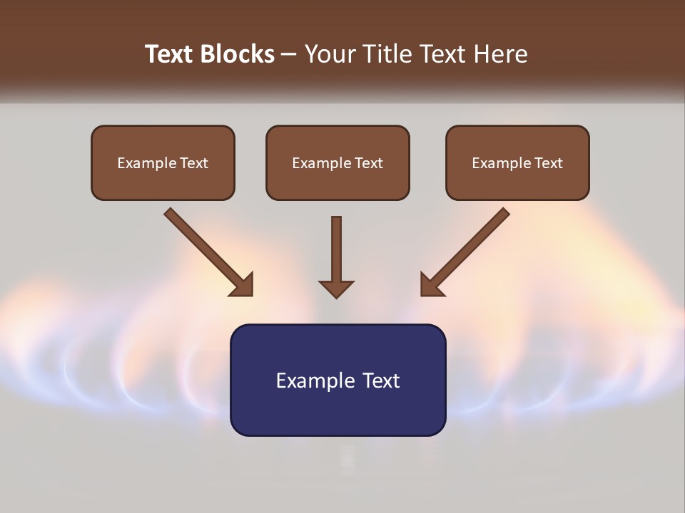 A Blue And Yellow Flame On A Black Surface PowerPoint Template