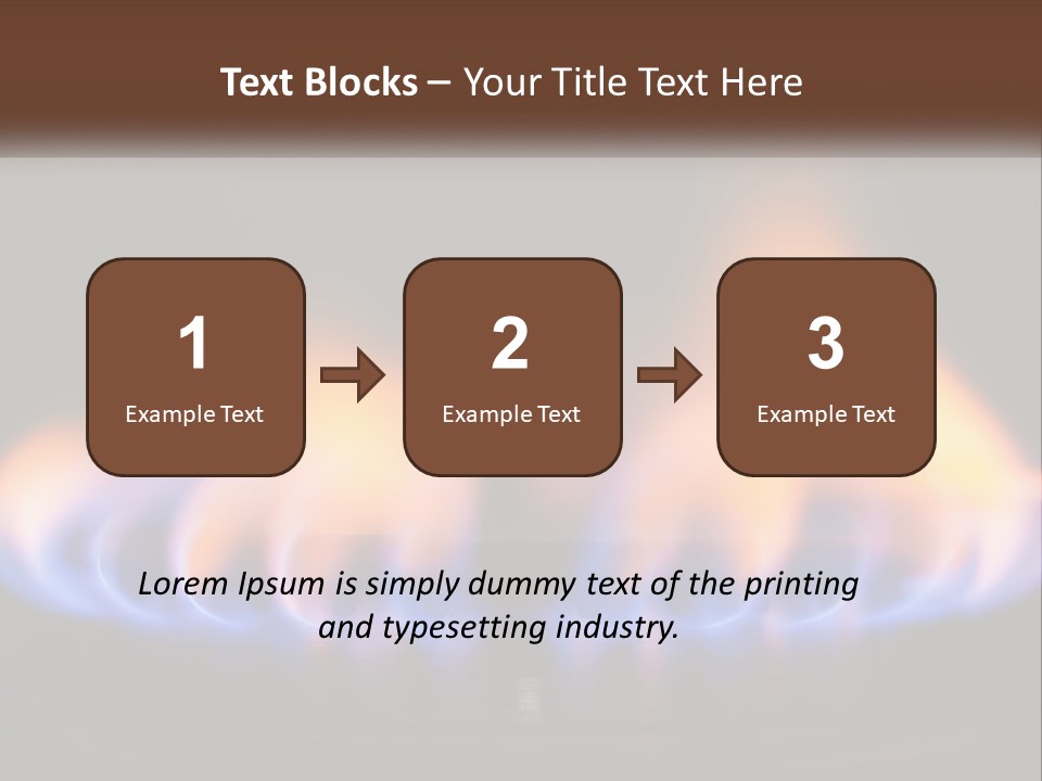 A Blue And Yellow Flame On A Black Surface PowerPoint Template