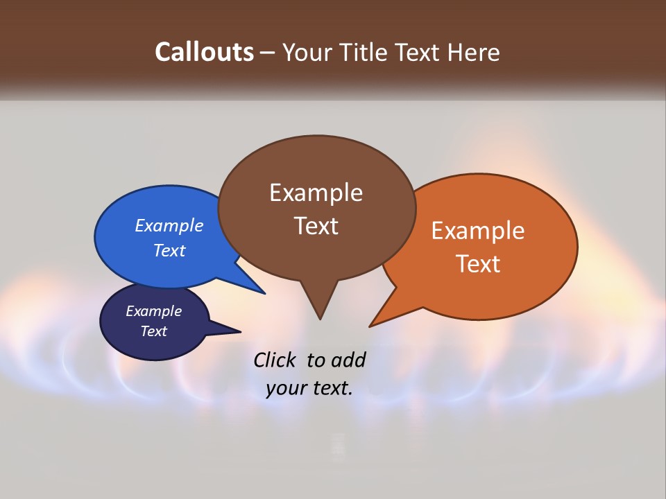 A Blue And Yellow Flame On A Black Surface PowerPoint Template