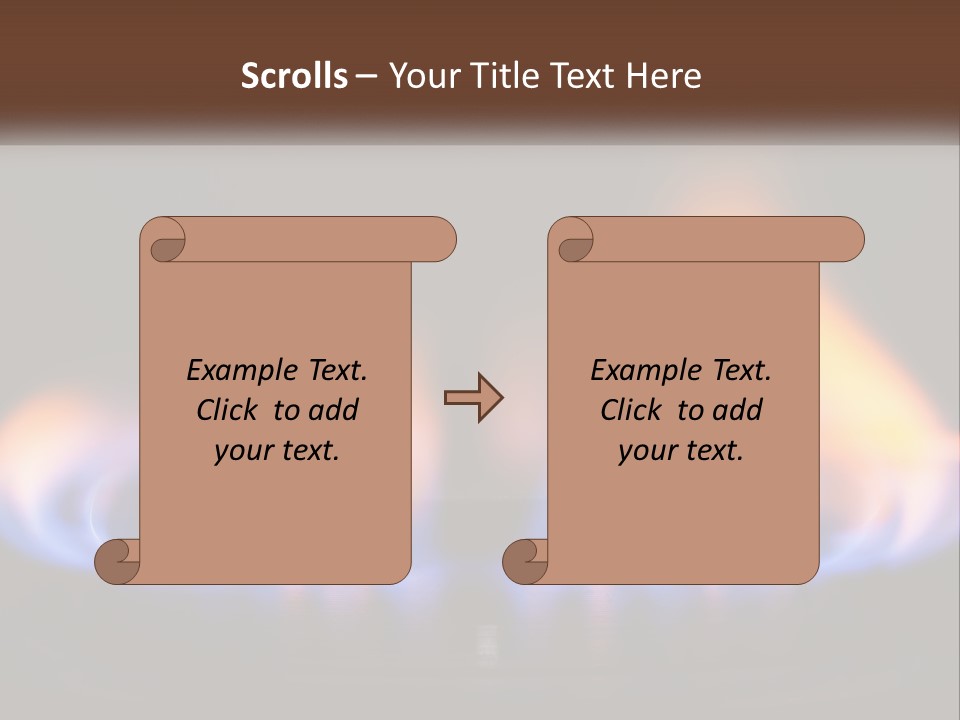 A Blue And Yellow Flame On A Black Surface PowerPoint Template