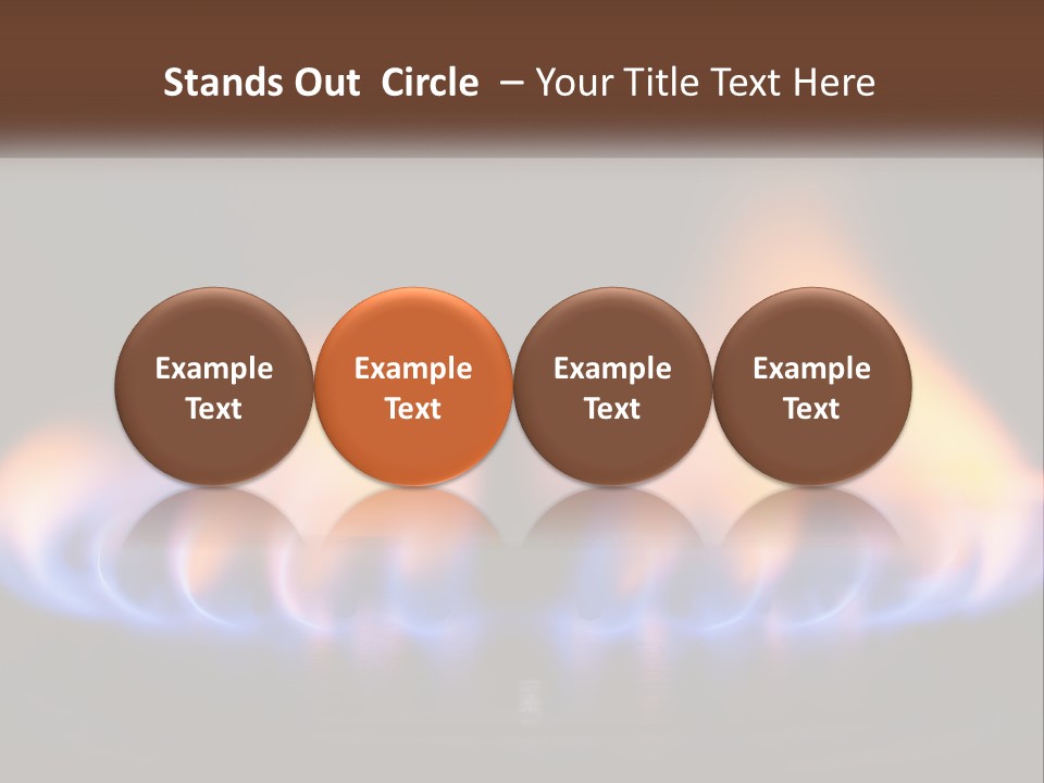 A Blue And Yellow Flame On A Black Surface PowerPoint Template