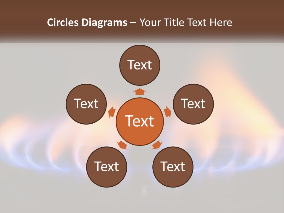 A Blue And Yellow Flame On A Black Surface PowerPoint Template