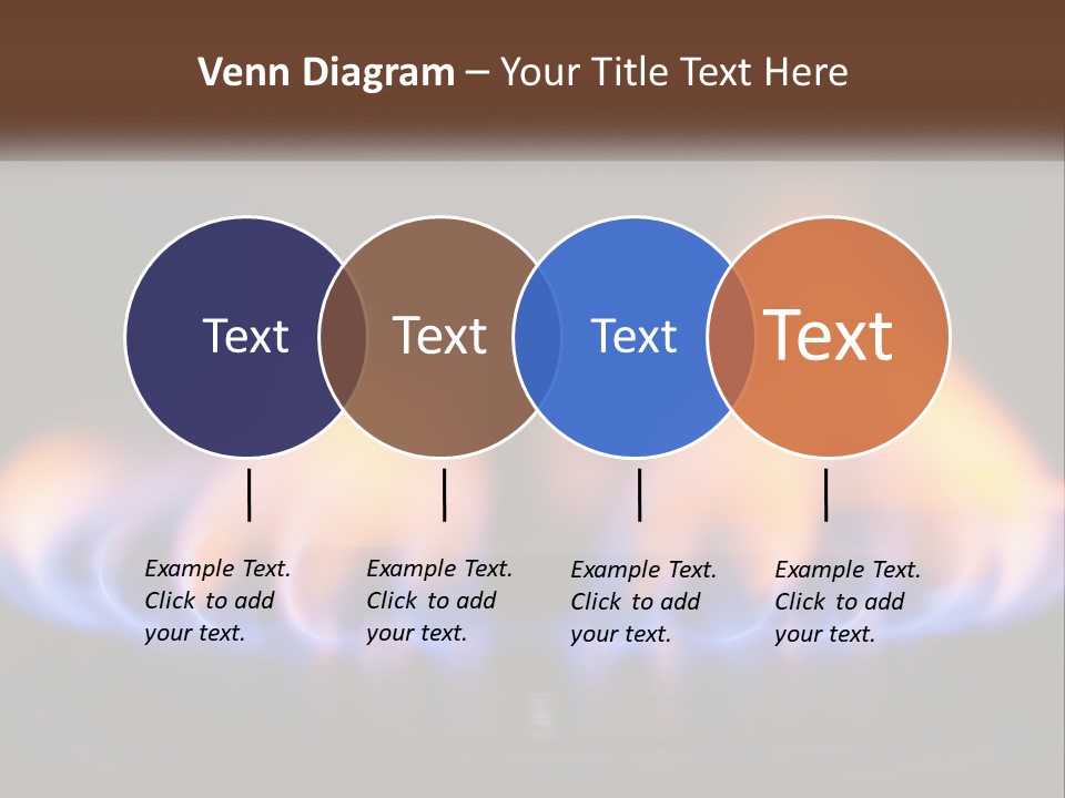 A Blue And Yellow Flame On A Black Surface PowerPoint Template