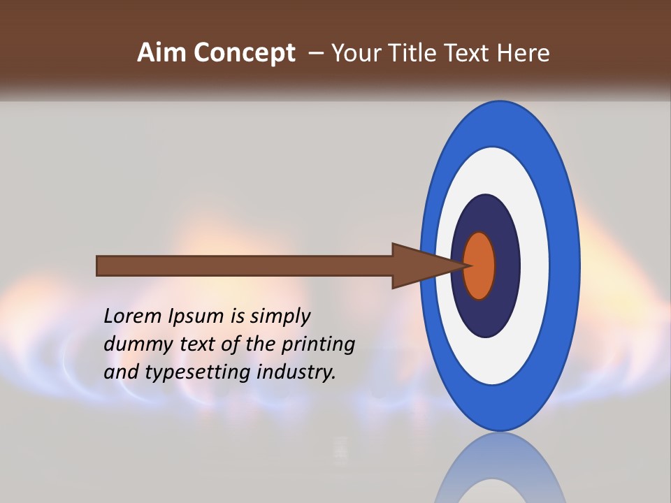 A Blue And Yellow Flame On A Black Surface PowerPoint Template