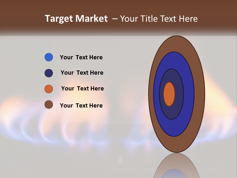 A Blue And Yellow Flame On A Black Surface PowerPoint Template