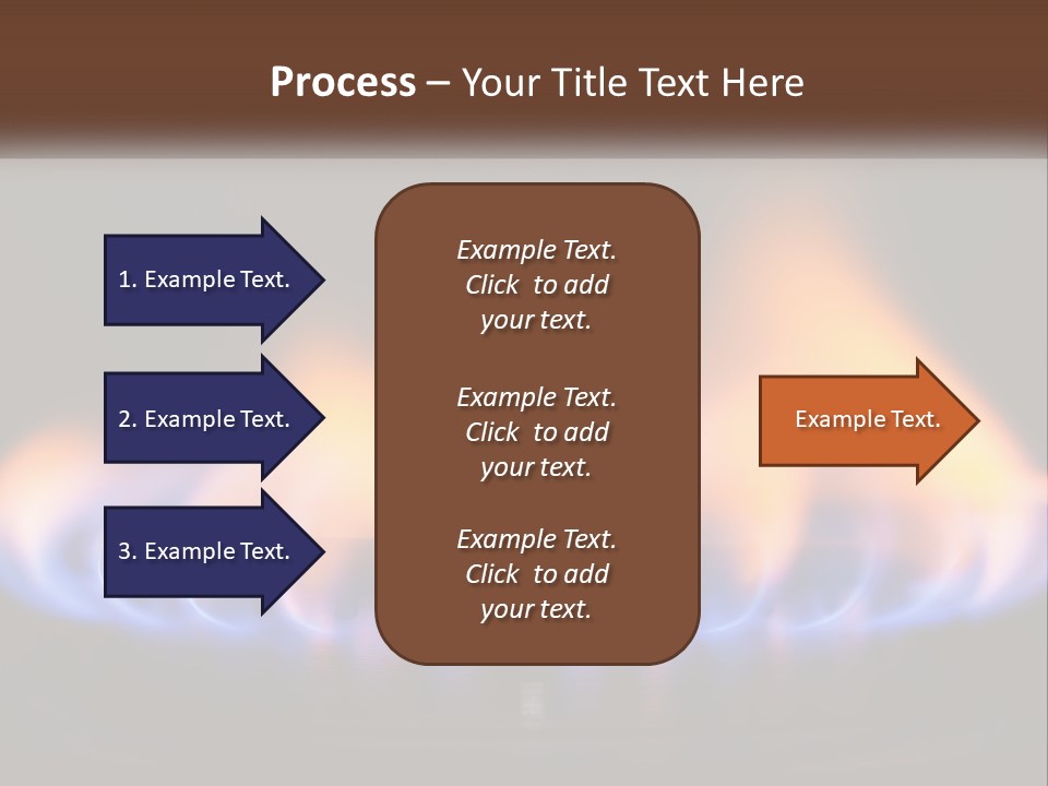 A Blue And Yellow Flame On A Black Surface PowerPoint Template