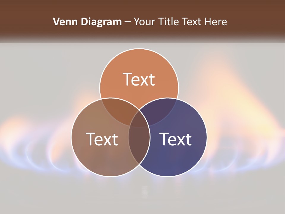 A Blue And Yellow Flame On A Black Surface PowerPoint Template