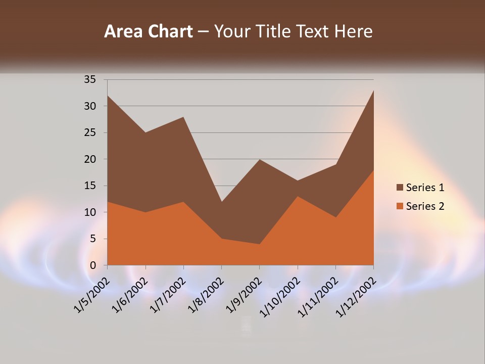 A Blue And Yellow Flame On A Black Surface PowerPoint Template