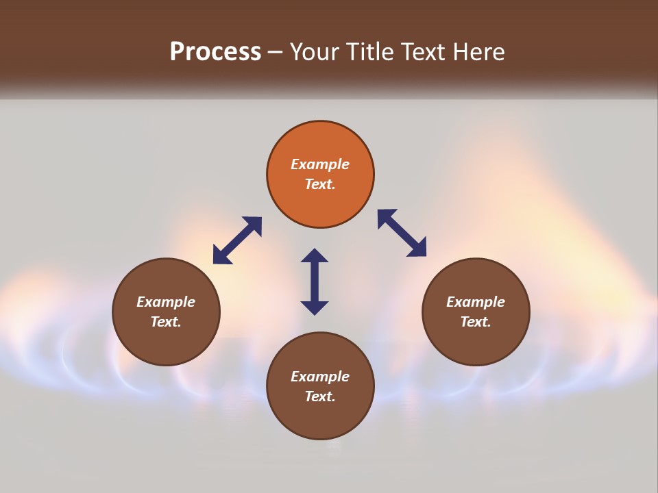 A Blue And Yellow Flame On A Black Surface PowerPoint Template