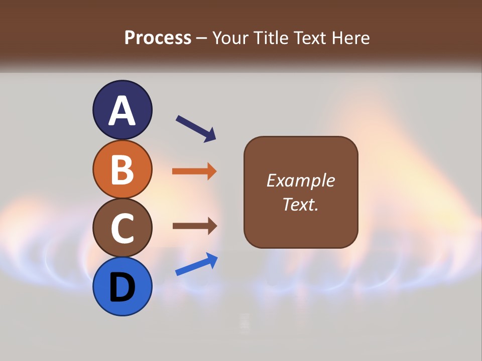 A Blue And Yellow Flame On A Black Surface PowerPoint Template