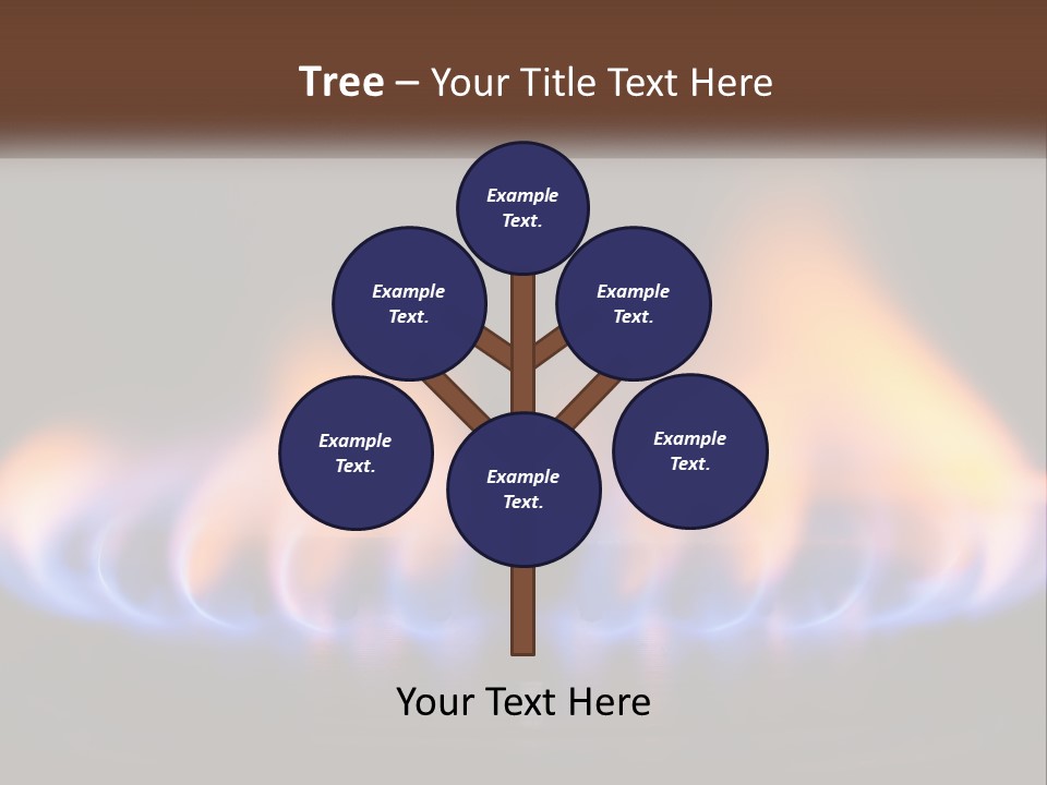 A Blue And Yellow Flame On A Black Surface PowerPoint Template