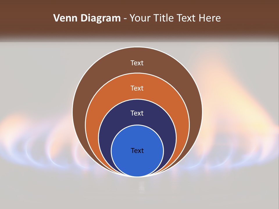 A Blue And Yellow Flame On A Black Surface PowerPoint Template