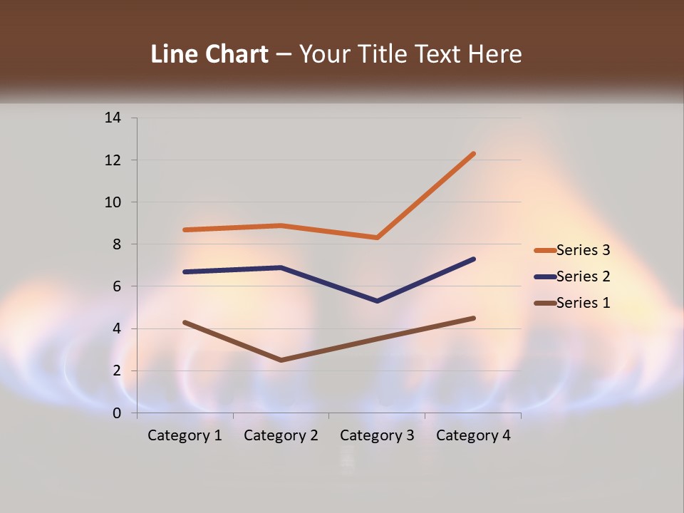 A Blue And Yellow Flame On A Black Surface PowerPoint Template