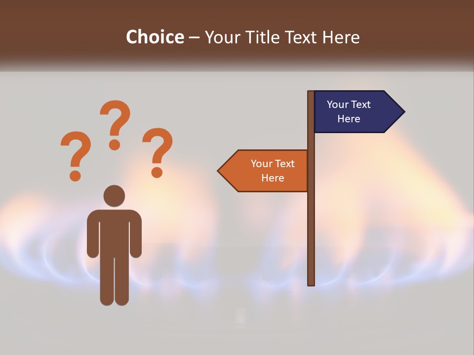 A Blue And Yellow Flame On A Black Surface PowerPoint Template