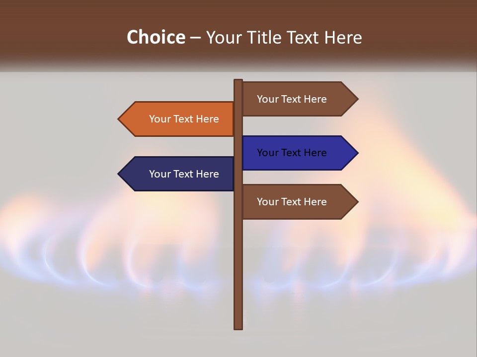 A Blue And Yellow Flame On A Black Surface PowerPoint Template