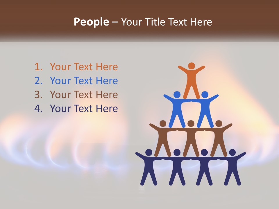 A Blue And Yellow Flame On A Black Surface PowerPoint Template