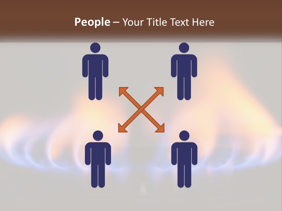 A Blue And Yellow Flame On A Black Surface PowerPoint Template