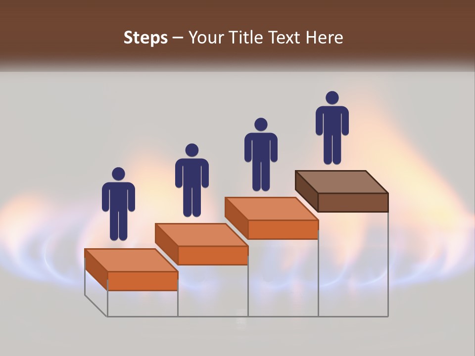 A Blue And Yellow Flame On A Black Surface PowerPoint Template