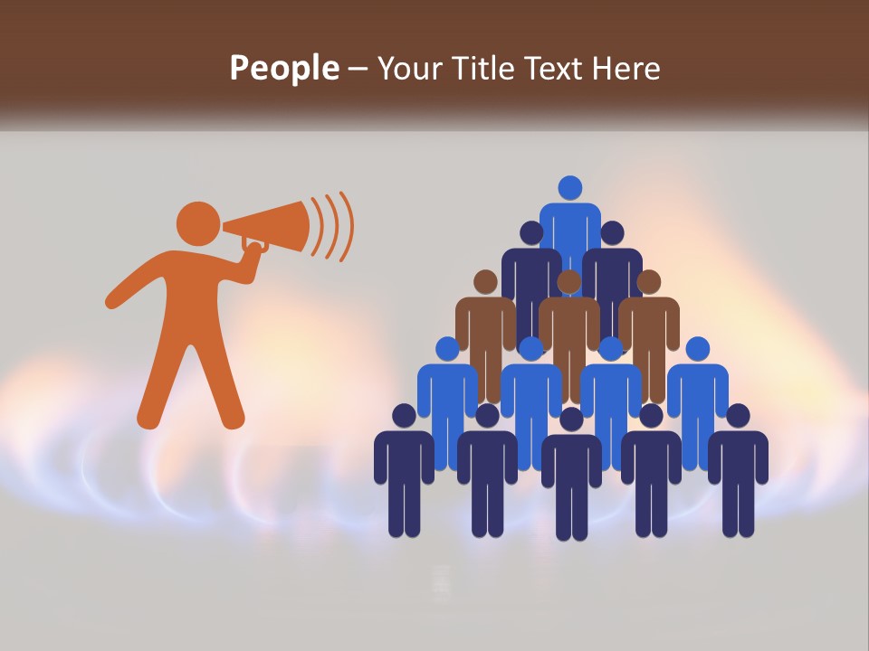 A Blue And Yellow Flame On A Black Surface PowerPoint Template