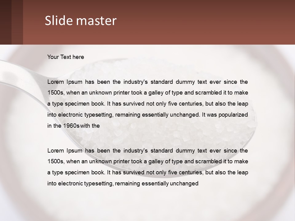 A Spoon Full Of White Sugar In A Bowl PowerPoint Template