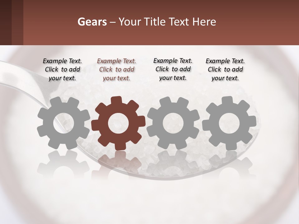 A Spoon Full Of White Sugar In A Bowl PowerPoint Template