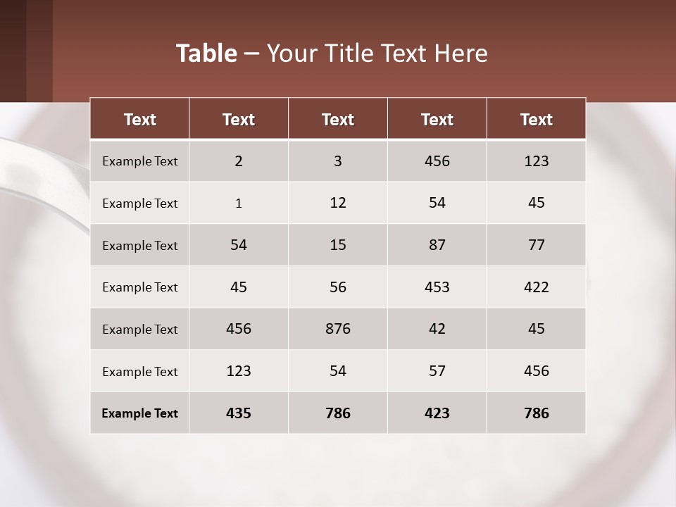 A Spoon Full Of White Sugar In A Bowl PowerPoint Template