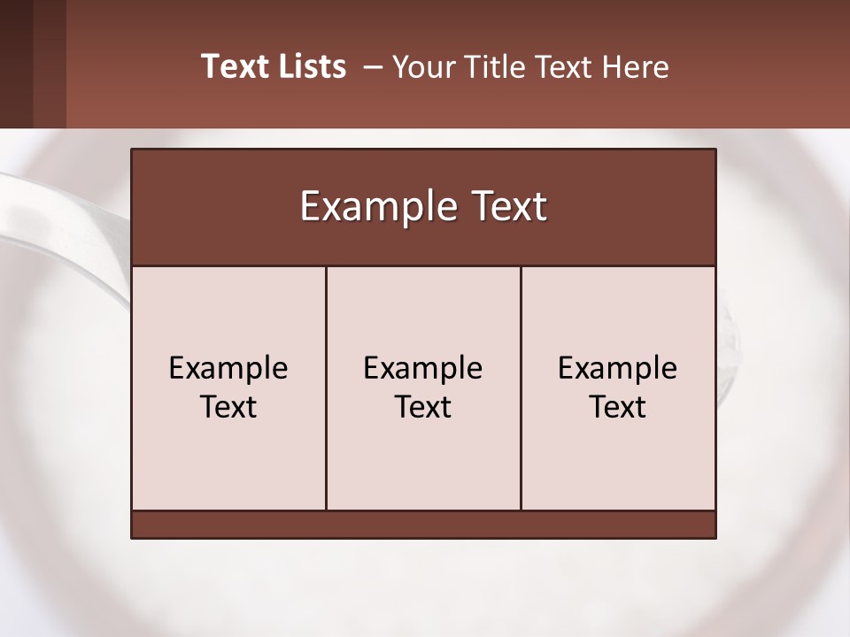 A Spoon Full Of White Sugar In A Bowl PowerPoint Template