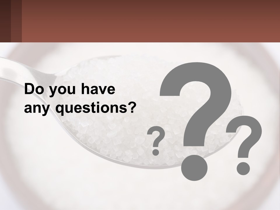 A Spoon Full Of White Sugar In A Bowl PowerPoint Template