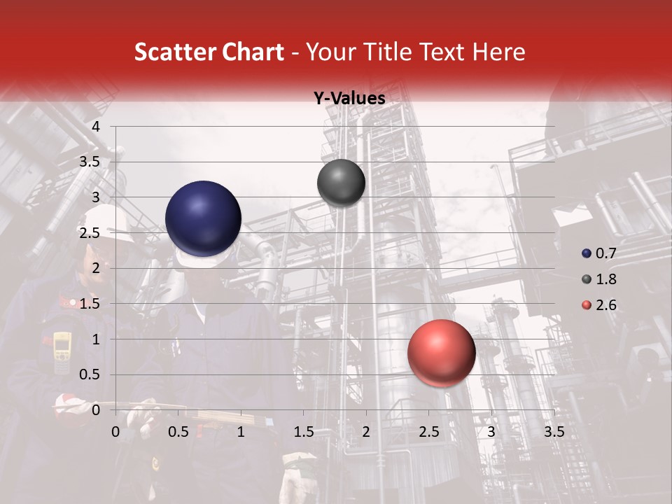 Two Men Standing Next To Each Other In Front Of A Factory PowerPoint Template
