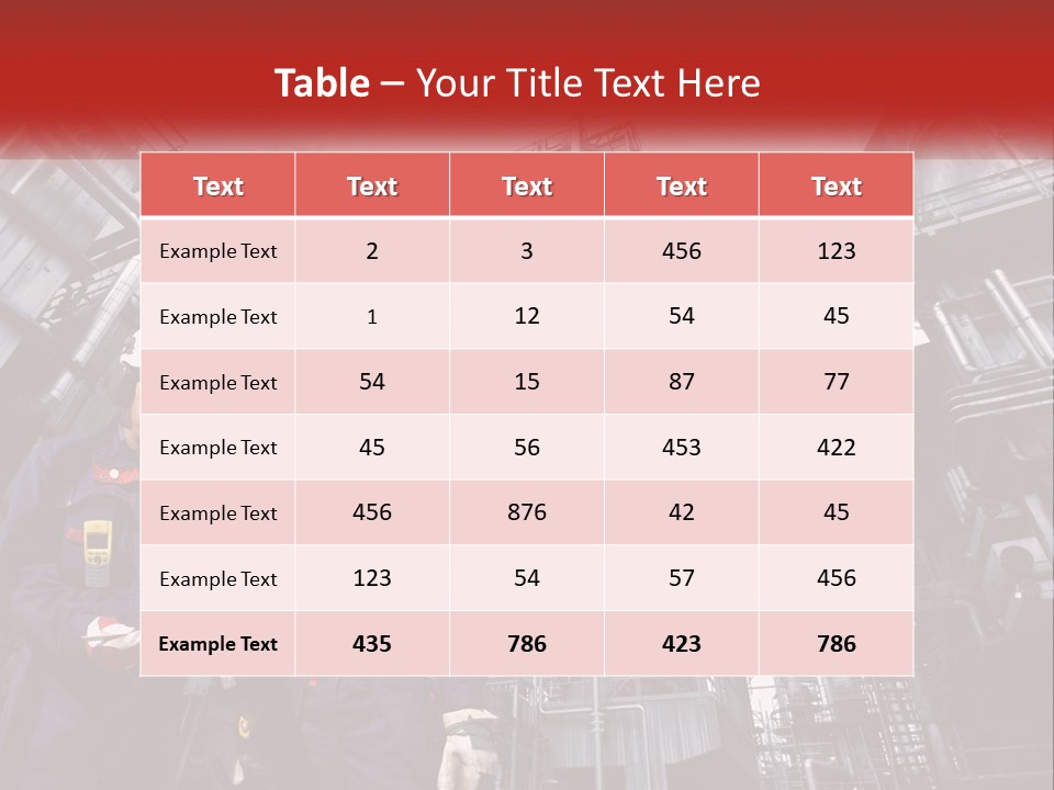 Two Men Standing Next To Each Other In Front Of A Factory PowerPoint Template